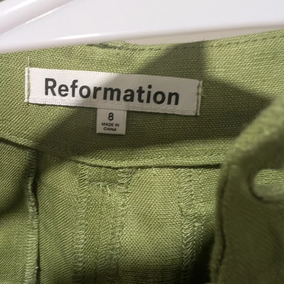 Reformation Lime Wide Leg Pants & Crop Top Set - Picture 5 of 6